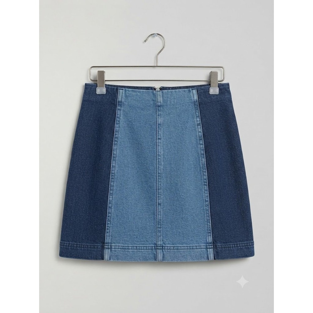 Free People Modern Femme Colorblock Denim Mini Skirt | Sz 2